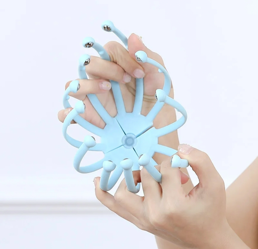 Picture of 12 Roller Ball Head Scalp Massager – Deep Relaxation Head Massage Scratcher for Headache Relief, Stress Relief, Hair & Scalp Stimulation with Comfortable Handle Multicolor