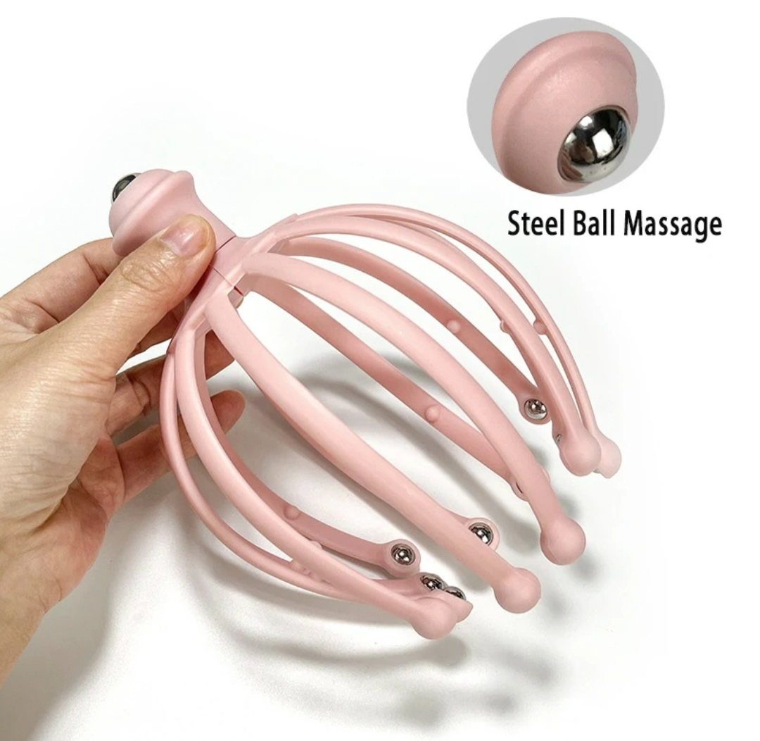 Picture of 12 Roller Ball Head Scalp Massager – Deep Relaxation Head Massage Scratcher for Headache Relief, Stress Relief, Hair & Scalp Stimulation with Comfortable Handle Multicolor