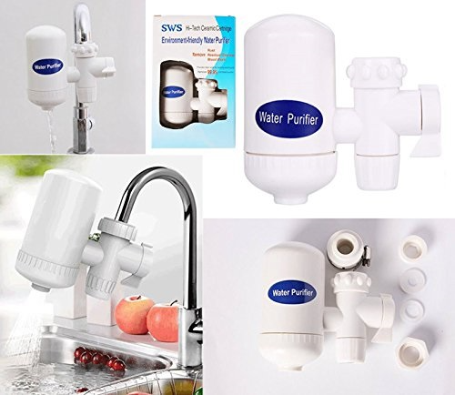 Picture of SWS Hi-Tech Ceramic Water Purifier Filter Faucet Tap Water Filter Kitchen Water Purifier Nano KDF Ceramic Cartridge for Home & Office 