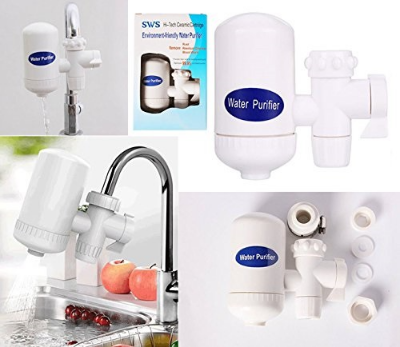 Picture of SWS Hi-Tech Ceramic Water Purifier Filter Faucet Tap Water Filter Kitchen Water Purifier Nano KDF Ceramic Cartridge for Home & Office 