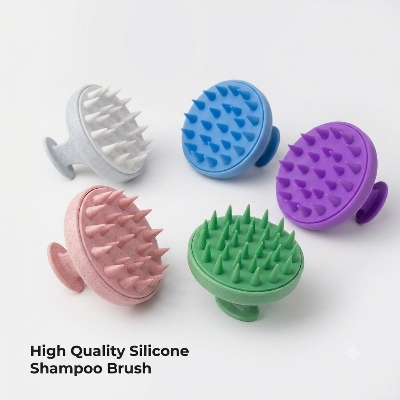 Picture of High Quality Silicone Shampoo Brush Hair Scalp Massage Brush Soft Bristles Deep Cleaning Comb for Hair Care & Head Relaxation Unisex 