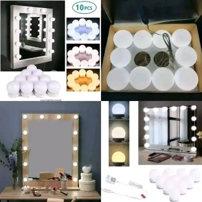 Picture of 10 LED Vanity Mirror Lights USB Makeup Mirror Light Kit 3 Color Dimmable Hollywood Mirror Lights Stick-On Dressing Table Bathroom Mirror Lamp Multicolor