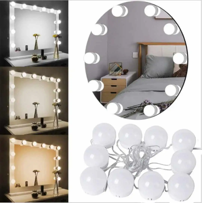 Picture of 10 LED Vanity Mirror Lights USB Makeup Mirror Light Kit 3 Color Dimmable Hollywood Mirror Lights Stick-On Dressing Table Bathroom Mirror Lamp Multicolor