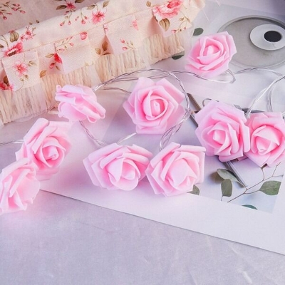 Picture of 80 LED Rose Flower Fairy Light 25FT – Decorative Flash String Light for Bedroom, Curtain, Wall, Wedding, Party & Home Decoration Pink