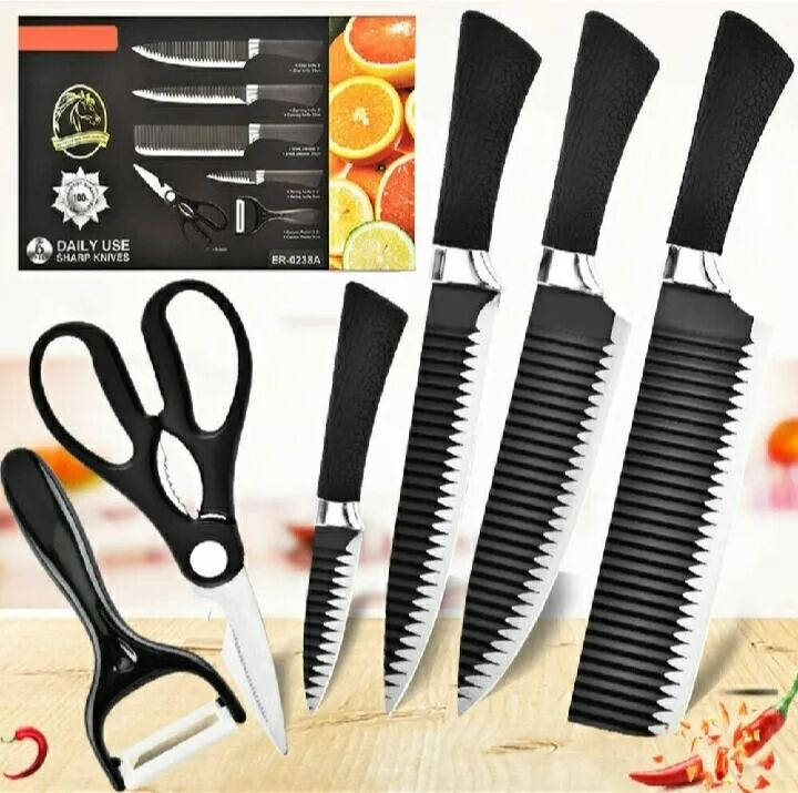 Picture of Zepter 6 Pcs Non-Stick Coating Stainless Steel Kitchen Tools Set Premium Cooking Utensils & Kitchenware Ladle Slotted Spatula Turner Skimmer Set Black