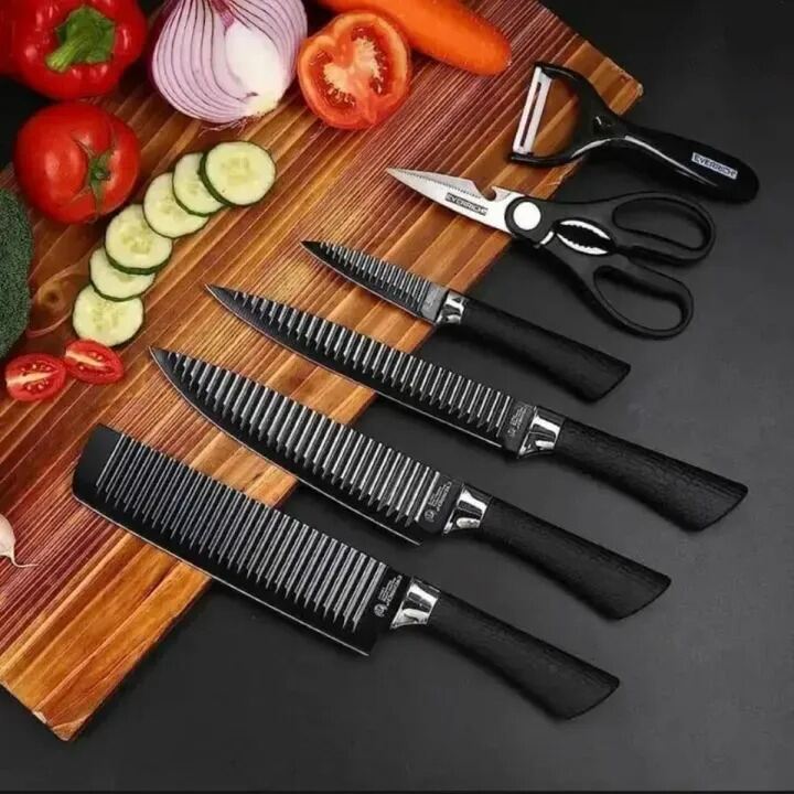 Picture of Zepter 6 Pcs Non-Stick Coating Stainless Steel Kitchen Tools Set Premium Cooking Utensils & Kitchenware Ladle Slotted Spatula Turner Skimmer Set Black
