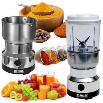 Picture of Nima 2 in 1 Electric Coffee Grinder and Blender Stainless Steel Spice Grinder Juicy Blender Machine for Kitchen Household Appliances Multicolor