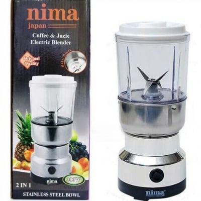 Picture of Nima 2 in 1 Electric Coffee Grinder and Blender Stainless Steel Spice Grinder Juicy Blender Machine for Kitchen Household Appliances Multicolor