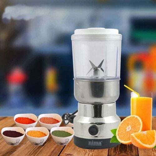 Picture of Nima 2 in 1 Electric Coffee Grinder and Blender Stainless Steel Spice Grinder Juicy Blender Machine for Kitchen Household Appliances Multicolor