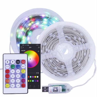 Picture of Dream RGBIC Fairy Lights USB 5M Smart Bluetooth LED String Lights WS2812B Pixel Fairy Lights Remote App Control Waterproof Decoration Lights RGB
