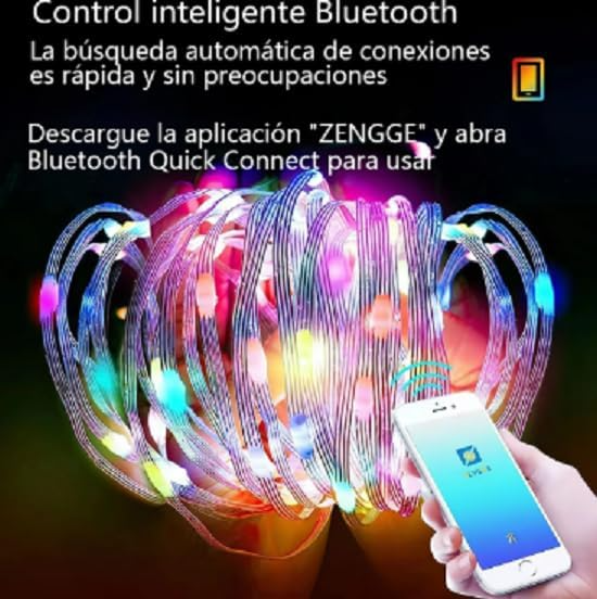 Picture of Dream RGBIC Fairy Lights USB 5M Smart Bluetooth LED String Lights WS2812B Pixel Fairy Lights Remote App Control Waterproof Decoration Lights RGB