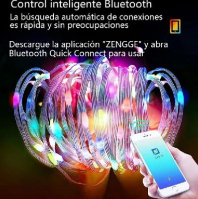 Picture of Dream RGBIC Fairy Lights USB 5M Smart Bluetooth LED String Lights WS2812B Pixel Fairy Lights Remote App Control Waterproof Decoration Lights RGB