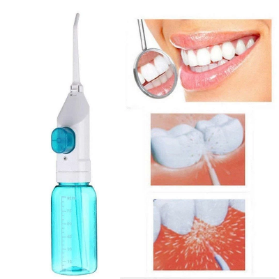 Picture of Power Floss Manual Oral Irrigator Dental Water Flosser Portable Teeth Cleaner Gum Cleaner Cordless Oral Care Jet Flosser Multicolor