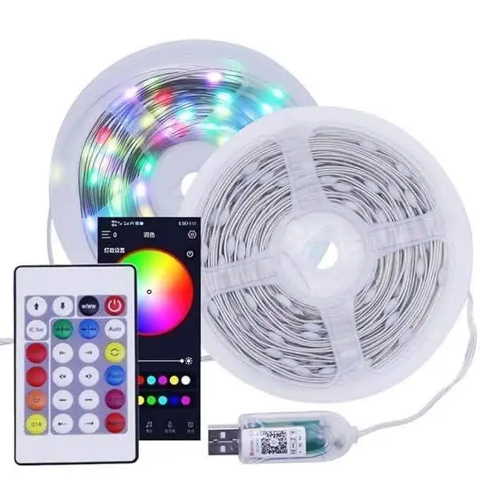 Picture of 10M RGBIC Pixel LED Fairy Lights USB App & Remote Control Smart Dream Color String Lights for Bedroom Gaming Room Home Decor RGB