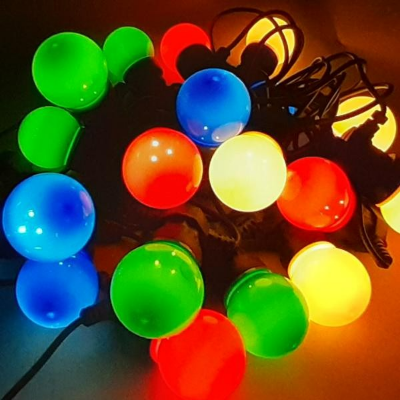 Picture of 5M 20 LED Ball String Lights Waterproof Outdoor Fairy Garland Light Plug Powered Decorative Hanging Bulb Lights for Garden Balcony Wedding Party Home Decor Multicolor