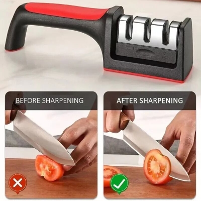 Picture of Multi-Purpose Kitchen Sharpening Tool – Portable Manual Kitchen Accessory for Home Use-Fast Knife Sharpener Multicolor