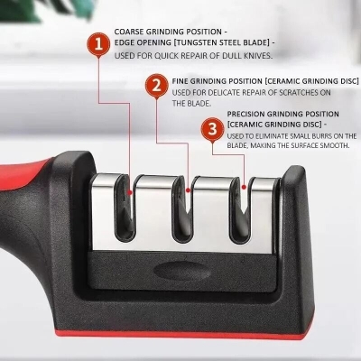 Picture of Multi-Purpose Kitchen Sharpening Tool – Portable Manual Kitchen Accessory for Home Use-Fast Knife Sharpener Multicolor