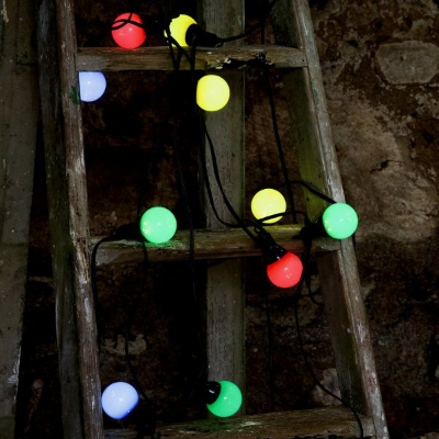 Picture of 5M Outdoor Multicolor LED String Bulb Lights 20 LED Decorative Hanging Lights Waterproof Plug Powered for Garden Balcony Patio Wedding Party Home Decor Multicolor