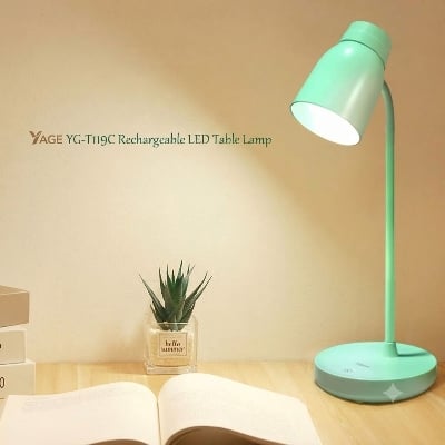 Picture of YAGE YG-T119C Rechargeable LED Table Lamp – Eye Care USB Desk Lamp with Touch Control, Adjustable Reading Light for Study, Office & Bedroom Multicolor