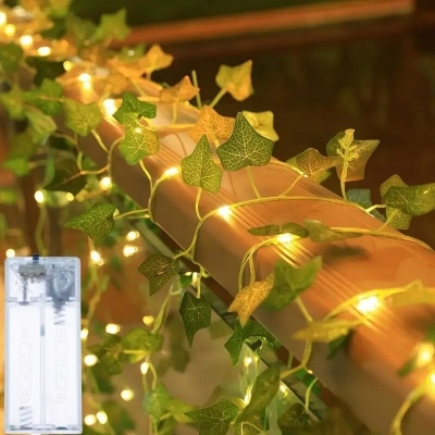 Picture of 15FT LED Ivy Maple Leaf Fairy Light – Artificial Leaf Decorative LED Light for Bedroom, Wall, Curtain, Garden, Balcony, Party & Home Decoration Gold