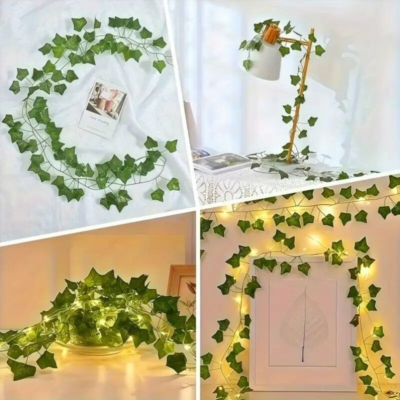 Picture of 15FT LED Ivy Maple Leaf Fairy Light – Artificial Leaf Decorative LED Light for Bedroom, Wall, Curtain, Garden, Balcony, Party & Home Decoration Gold