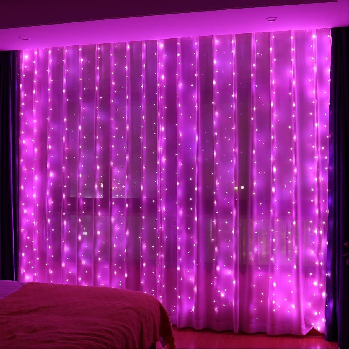 Picture of 50FT Pink Decorative Fairy Light – LED Room Decoration Light for Bedroom, Curtain, Wall, Wedding, Party, Garden & Home Decor Pink