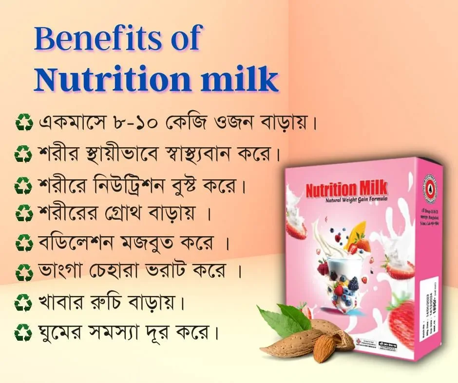 Picture of Nutrition Milk Natural Nutrition Drink Powder Weight Gain Supplement Mix with 36 Natural Ingredients Health Nutrition Formula 