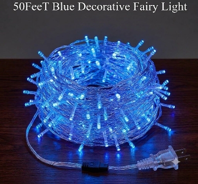 Picture of 50FT Blue Decorative Fairy Light – LED Room Decoration Light for Bedroom, Curtain, Wall, Wedding, Party, Garden & Home Decor Blue