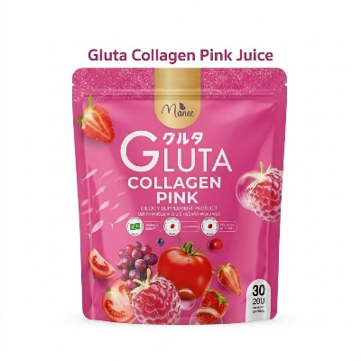 Picture of 2025 New Manee Gluta Collagen Pink Juice – 30 Sachets Instant Drink Mix | Fruity Beverage Powder | 1 Pack 