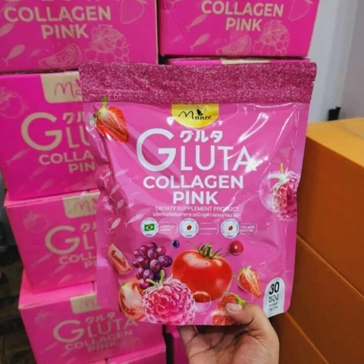 Picture of 2025 New Manee Gluta Collagen Pink Juice – 30 Sachets Instant Drink Mix | Fruity Beverage Powder | 1 Pack 