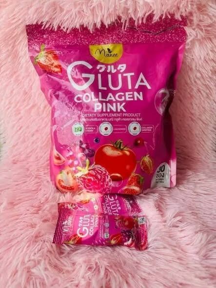 Picture of 2025 New Manee Gluta Collagen Pink Juice – 30 Sachets Instant Drink Mix | Fruity Beverage Powder | 1 Pack 