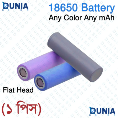 Picture of 18650 Rechargeable Lithium-ion Battery 3.7V Flat Top Li-ion Cell for LED Torch Flashlight Emergency Light DIY Battery Pack Power Bank Multicolor