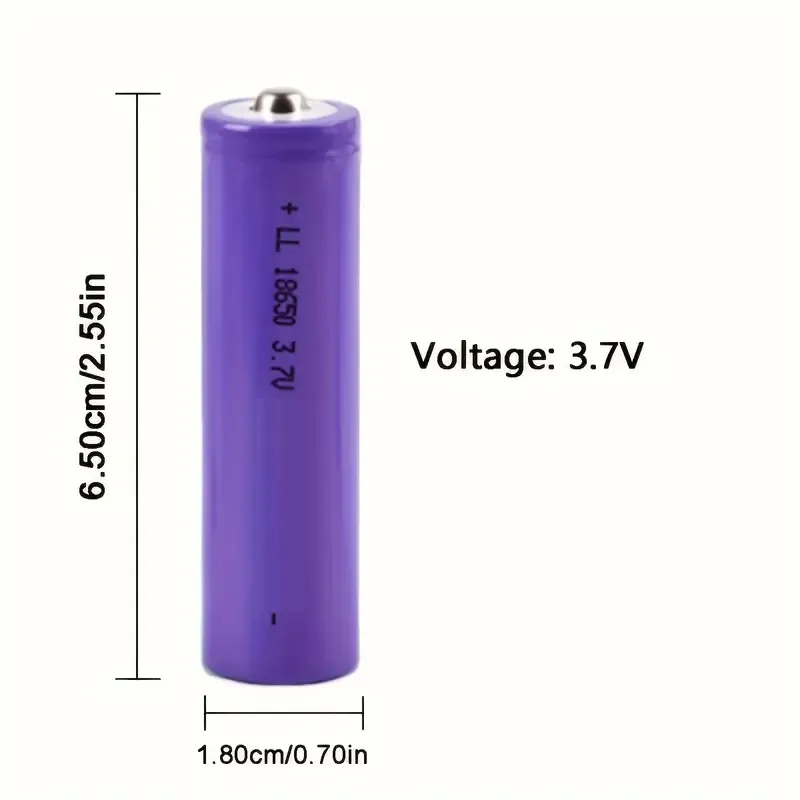 Picture of 18650 Rechargeable Lithium-ion Battery 3.7V Flat Top Li-ion Cell for LED Torch Flashlight Emergency Light DIY Battery Pack Power Bank Multicolor