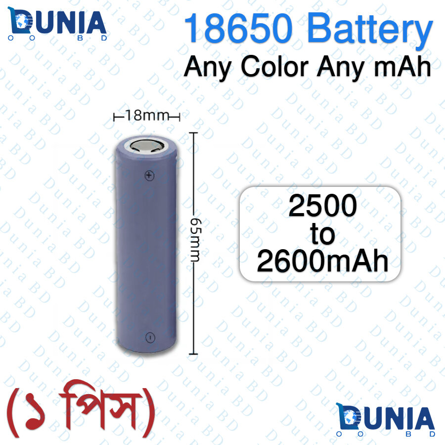 Picture of 18650 Rechargeable Lithium-ion Battery 3.7V Flat Top Li-ion Cell for LED Torch Flashlight Emergency Light DIY Battery Pack Power Bank Multicolor