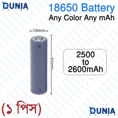 Picture of 18650 Rechargeable Lithium-ion Battery 3.7V Flat Top Li-ion Cell for LED Torch Flashlight Emergency Light DIY Battery Pack Power Bank Multicolor