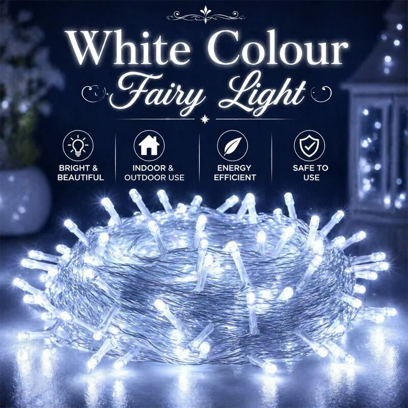 Picture of 50FT White Decorative Fairy Light – LED Room Decoration Light for Bedroom, Curtain, Wall, Wedding, Party, Garden & Home Decor White