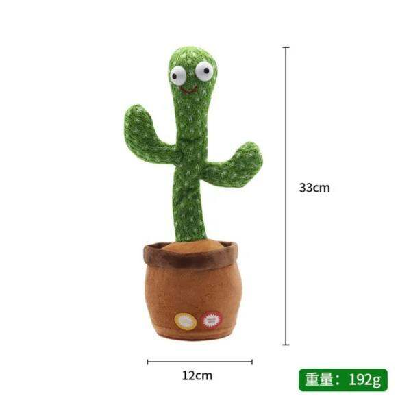 Picture of Dancing Cactus Talking Cactus Stuffed Plush Toy Electronic Toy with Song Plush Cactus Potted Toy Early Education Toy for Kids - Green