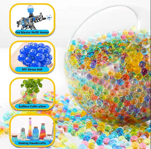 Picture of HydroMagic Mega Jar Water Absorbent Gel Balls – 20,000 Colorful Orbeez Beads 7.8mm Size - Multicolor