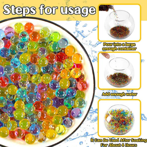 Picture of HydroMagic Mega Jar Water Absorbent Gel Balls – 20,000 Colorful Orbeez Beads 7.8mm Size - Multicolor