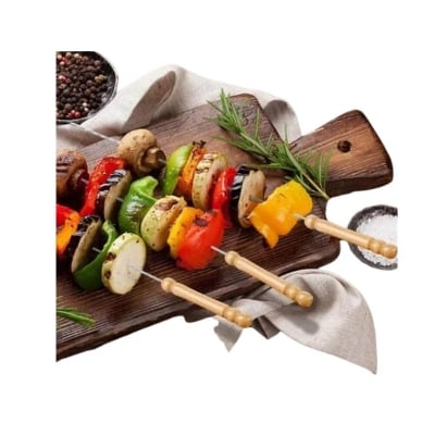 Picture of 12pcs Stainless Steel Metal Barbeque Skewer Needle BBQ Kebab Stick Set - Multicolor