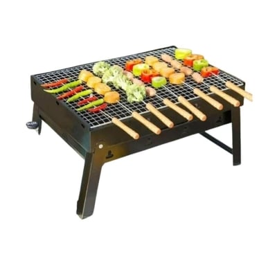 Picture of 12pcs Stainless Steel Metal Barbeque Skewer Needle BBQ Kebab Stick Set - Multicolor