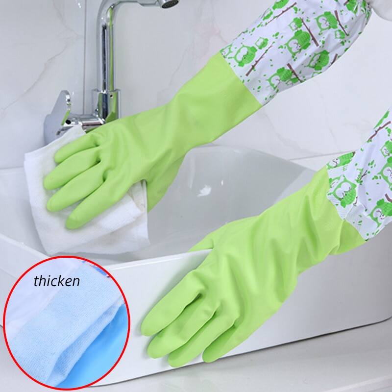 Picture of High Quality Silicone Dish Washing Kitchen Hand Gloves 1 Pair - Multicolor