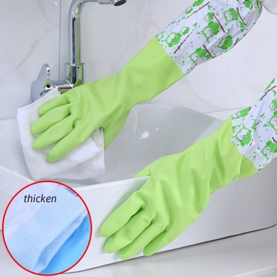 Picture of High Quality Silicone Dish Washing Kitchen Hand Gloves 1 Pair - Multicolor