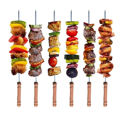 Picture of 12 Pieces Barbecue Grill Sticks Set - Brown
