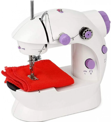 Picture of Dual Speed Portable Mini Electric Pedal Sewing Machine - white