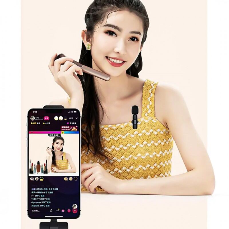 Picture of K9 Single Wireless Lavalier Microphone Studio Gaming Type-C PC Computer Professioanl Lapel Mic Live Broadcast Mobile Phone - Black