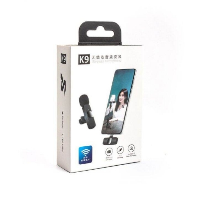 Picture of K9 Single Wireless Lavalier Microphone Studio Gaming Type-C PC Computer Professioanl Lapel Mic Live Broadcast Mobile Phone - Black