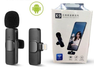 Picture of K9 Single Wireless Lavalier Microphone Studio Gaming Type-C PC Computer Professioanl Lapel Mic Live Broadcast Mobile Phone - Black