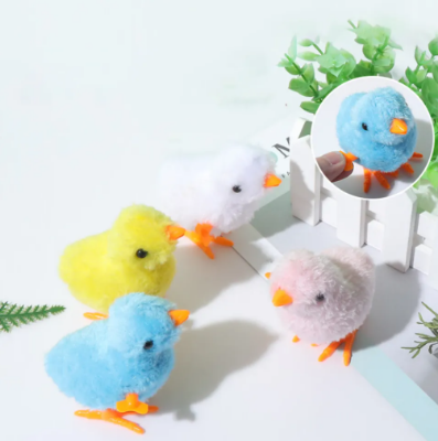 Picture of 5 Pcs Kids Funny Walking Chicken Toy Set – Clockwise Key Wind Up Cute Cartoon Baby Chick Bundle - Multicolor