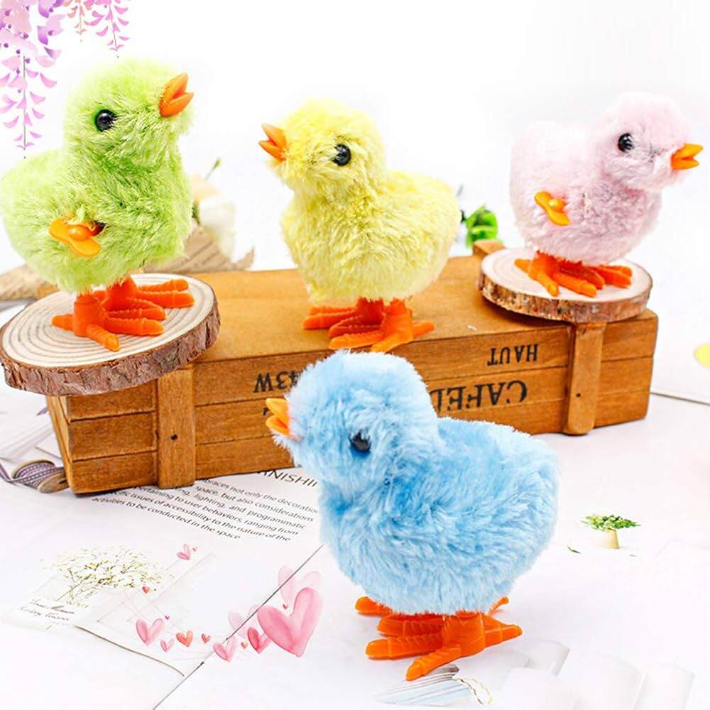 Picture of 5 Pcs Cute Cartoon Baby Chick Wind-Up Walking Toy Set – Clockwise Key Mechanical Moving Chicken for Kids - Multicolor